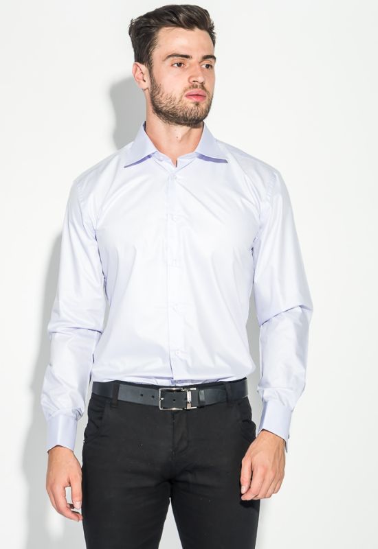 Рубашка мужская с контрастными запонками 50PD0060 (светло-сиреневый)