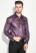 Рубашка мужская с контрастными запонками 50PD0060 (черный/сиреневый)