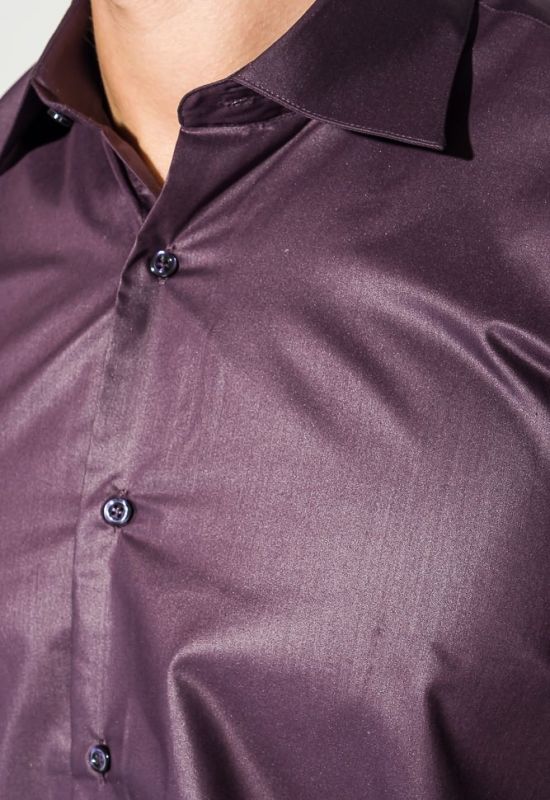 Сорочка чоловіча з контрастними запонками 50PD0060 (чорний/бузковий)