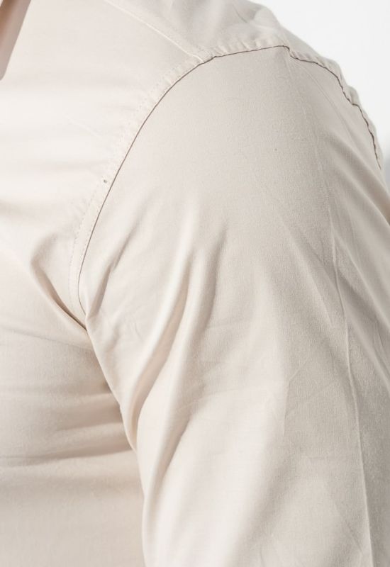 Сорочка чоловіча з круглою нашивкою на грудях 50PD0011-2 (бежевий)