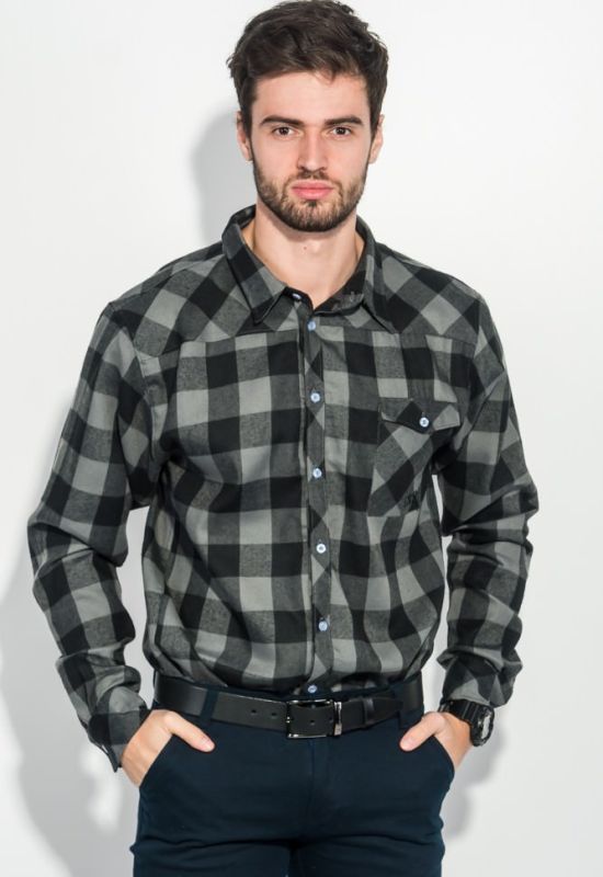 Рубашка мужская стиль casual 282V001 (серый/черный)