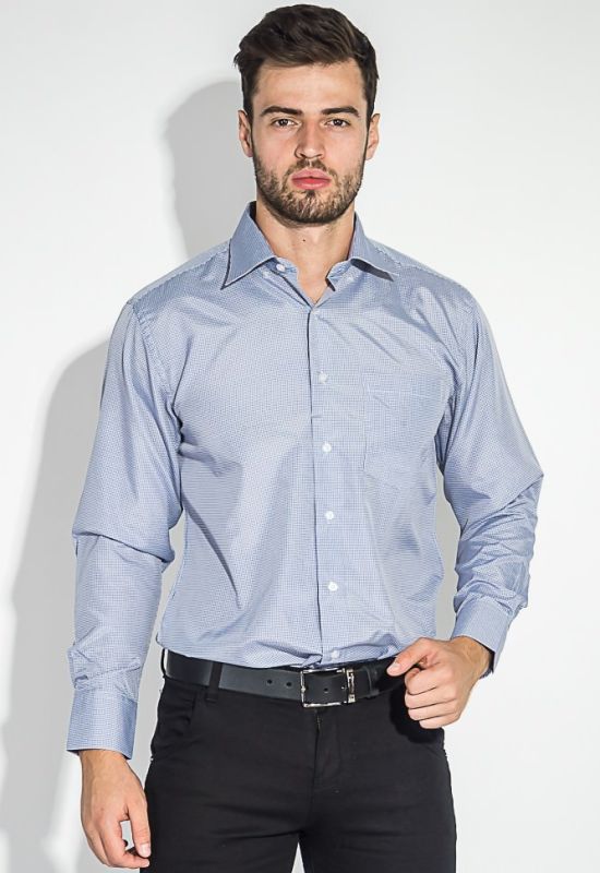 Рубашка мужская в классическом оттенке 50PD0022 (серый/белый)