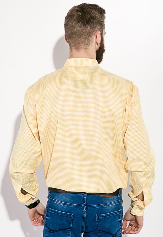 Рубашка мужская в клетку 511F006 (желтый/белый)