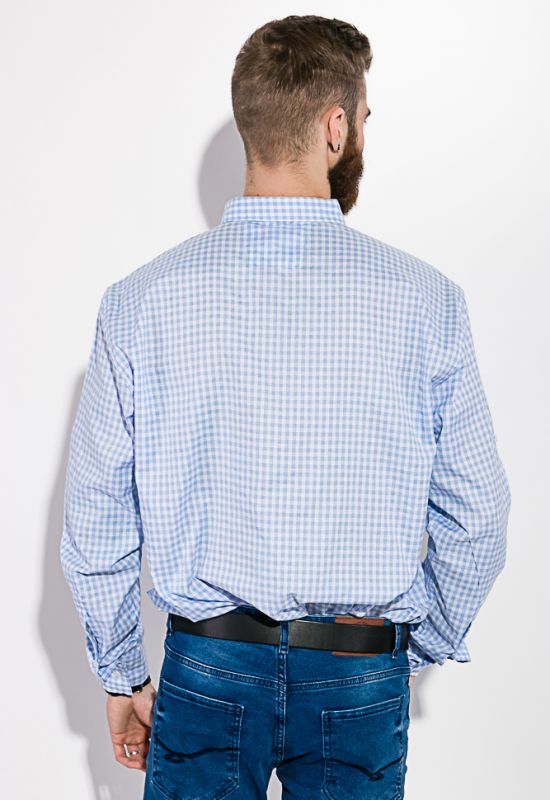 Рубашка мужская в клетку 511F007 (белый/голубой)