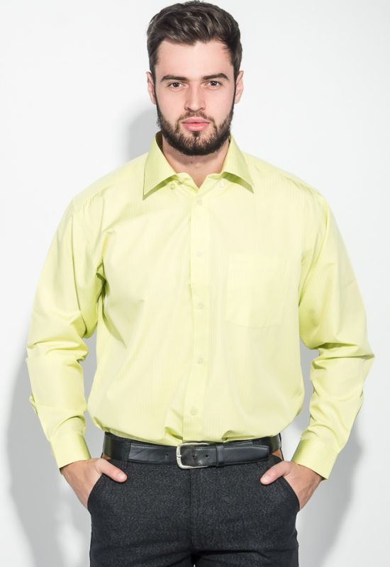 Рубашка мужская в мелкую клетку 50PD0870-3 (салатовый)
