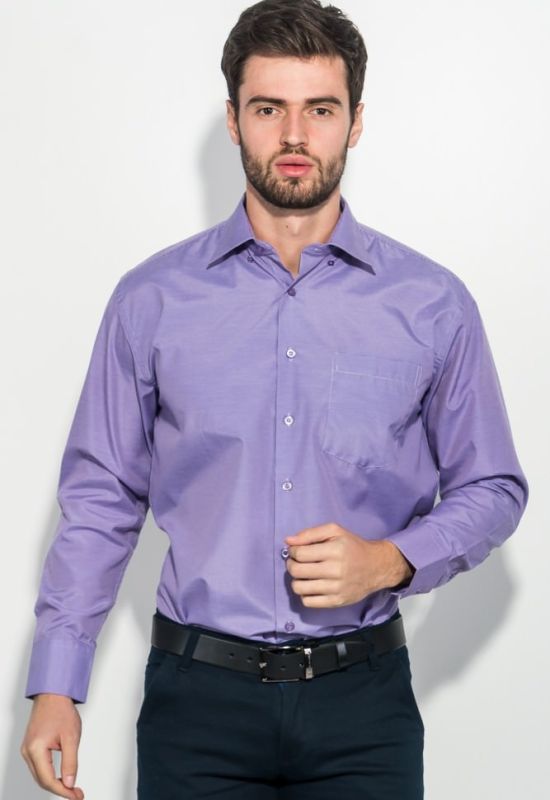 Сорочка чоловіча в дрібну клітку з великою кишенею 50PD0029 (фіолетовий)