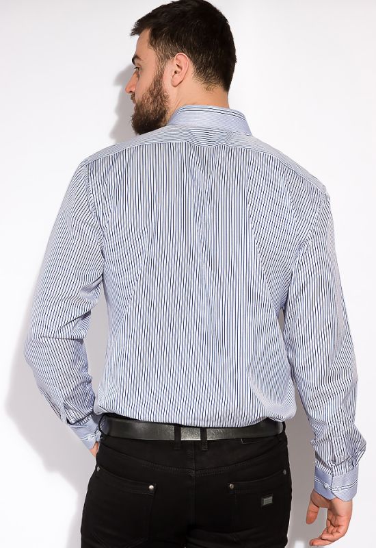 Сорочка чоловіча в дрібну смужку 120PAR162-5 (білий/синій)