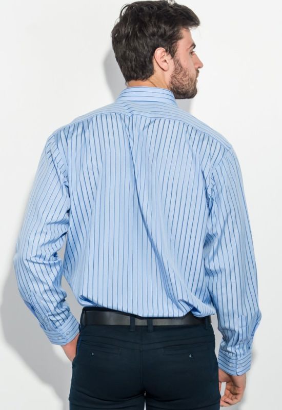 Рубашка мужская в полоску 50PD0869-1 (сиреневый)