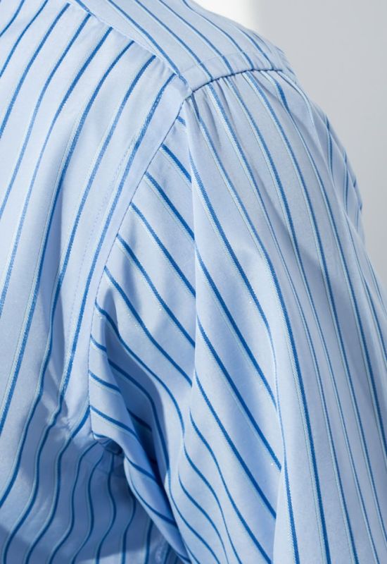 Рубашка мужская в полоску 50PD0869-1 (сиреневый)
