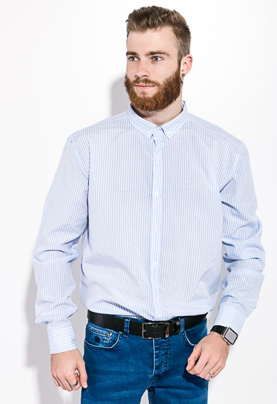 Рубашка мужская в полоску 511F008 (белый/голубой)