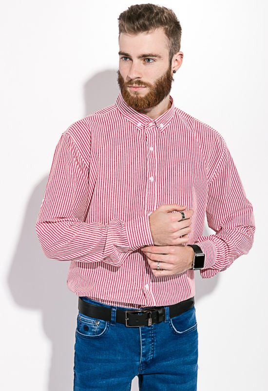 Рубашка мужская в полоску 511F008 (белый/красный)