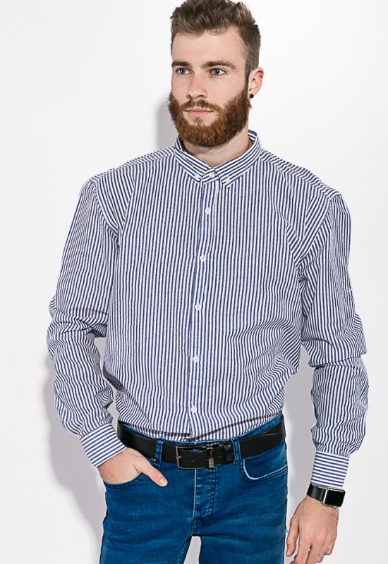 Рубашка мужская в полоску 511F008 (белый/серый)