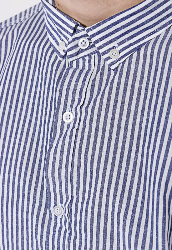 Сорочка чоловіча в смужку 511F008 (білий/сірий)