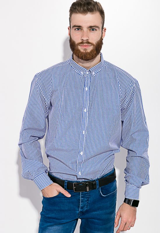 Рубашка мужская в полоску 511F008 (белый/синий)