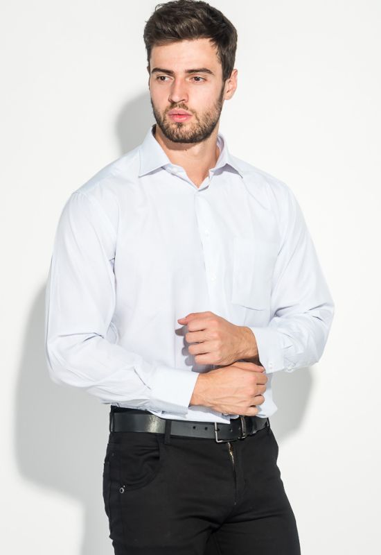 Сорочка чоловіча в смужку з кишенею 50PD5065 (білий/жовтий)