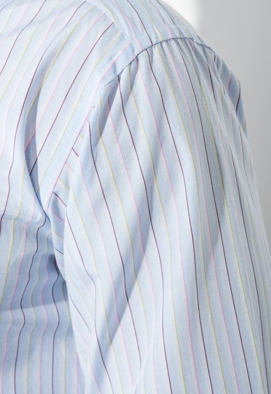 Рубашка мужская в тонкую полоску 50PD732-1 (голубой)