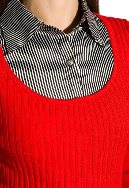 Рубашка-обманка женская 120PO7516 (красный)