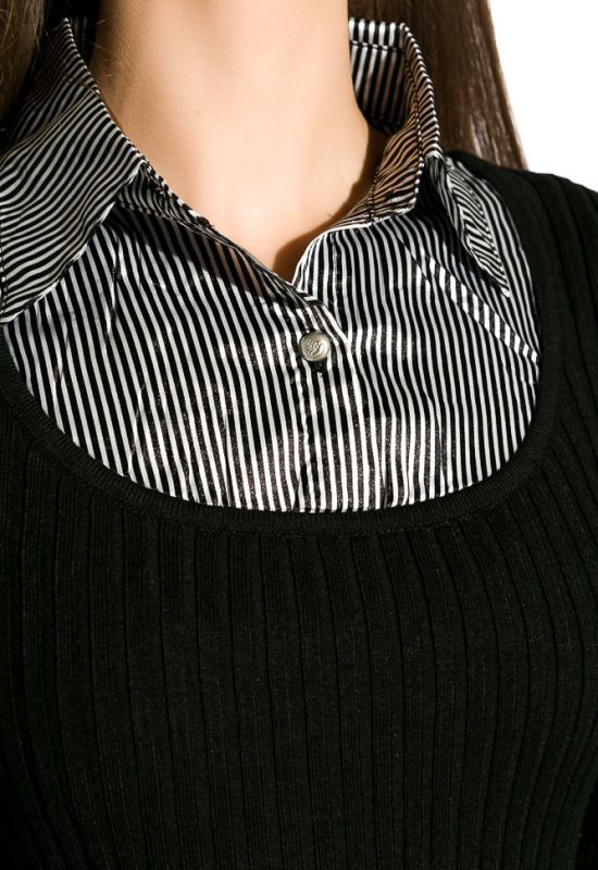 Рубашка-обманка женская 120PO7516 (черный)