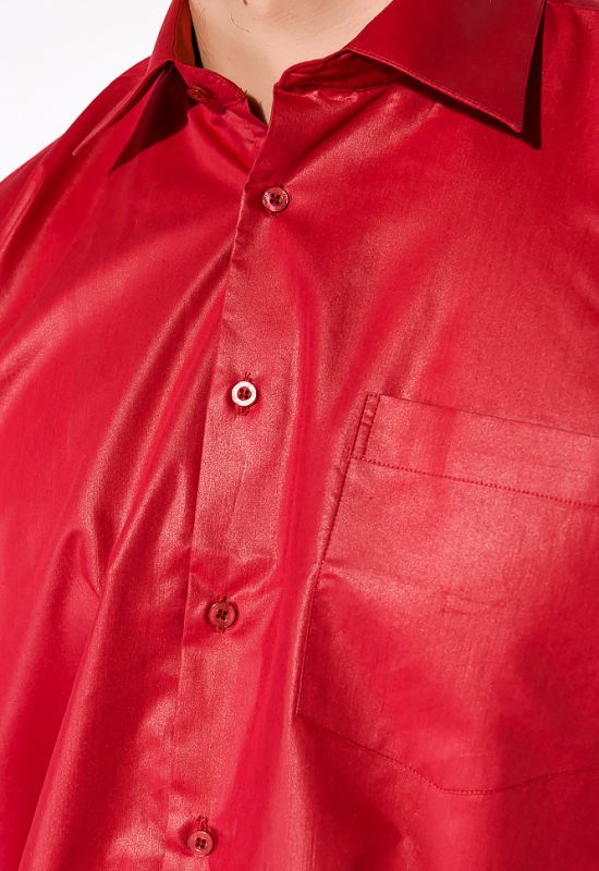 Рубашка однотонная 120PAR110 (бордовый)