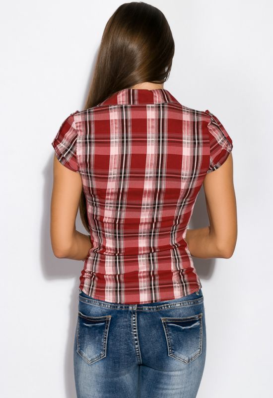 Рубашка женская 118P057-1 (красный/молочный)