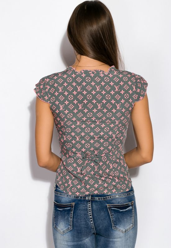 Рубашка женская 118P162 (серый/розовый)