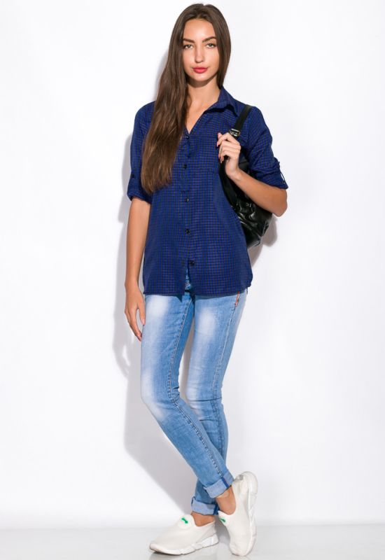 Рубашка женская 120P438-5 (синий/черный)