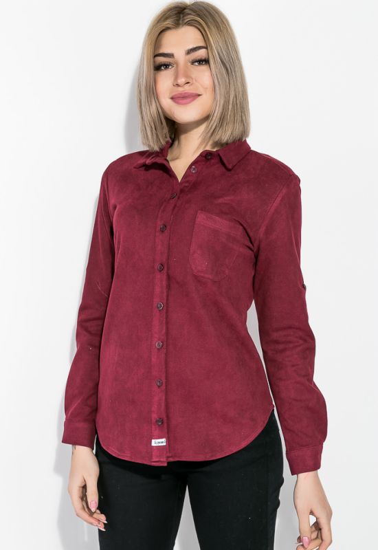 Рубашка женская из мягкой ткани 64PD3411-2 (бордовый)