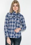 Рубашка женская крупная клетка 276V001 (синий/белый) Рубашка женская крупная клетка 276V001 (синий/белый)