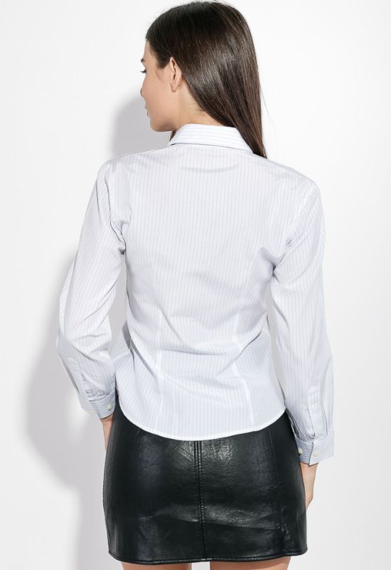 Рубашка женская на пуговицах 287V001-3 (белый/синий)