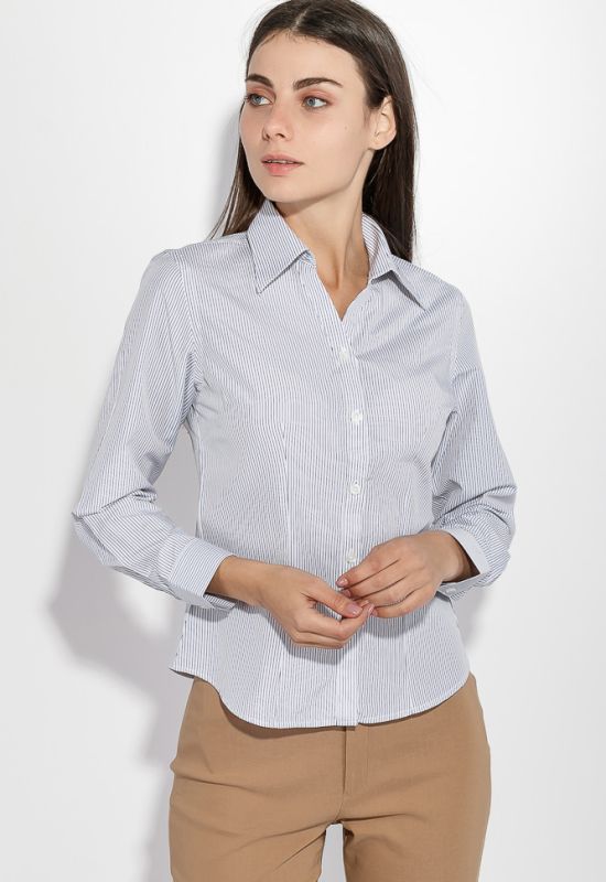 Рубашка женская офисная 287V001-2 (белый/синий)