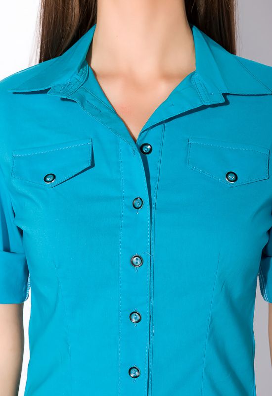 Рубашка женская с классическим воротником 118P005-2 (голубой)