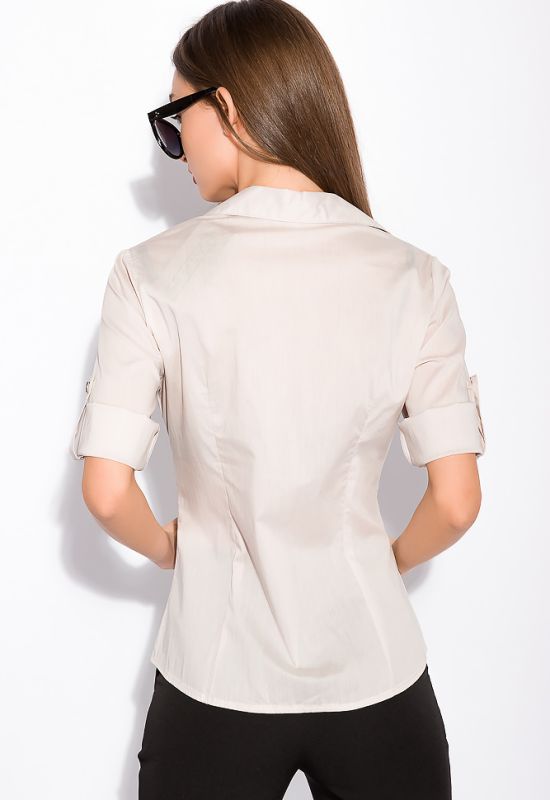Рубашка женская с классическим воротником 118P005-2 (песочный)