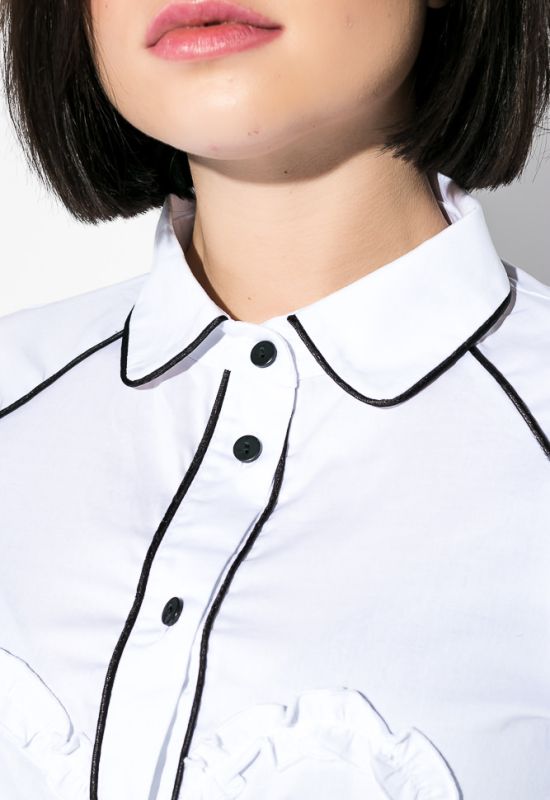 Рубашка женская с воланами 83P1597 (белый)