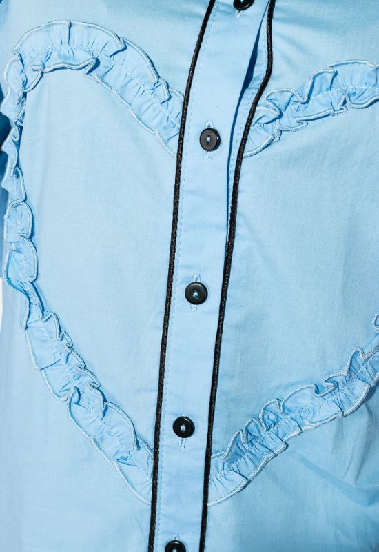 Рубашка женская с воланами 83P1597 (голубой)