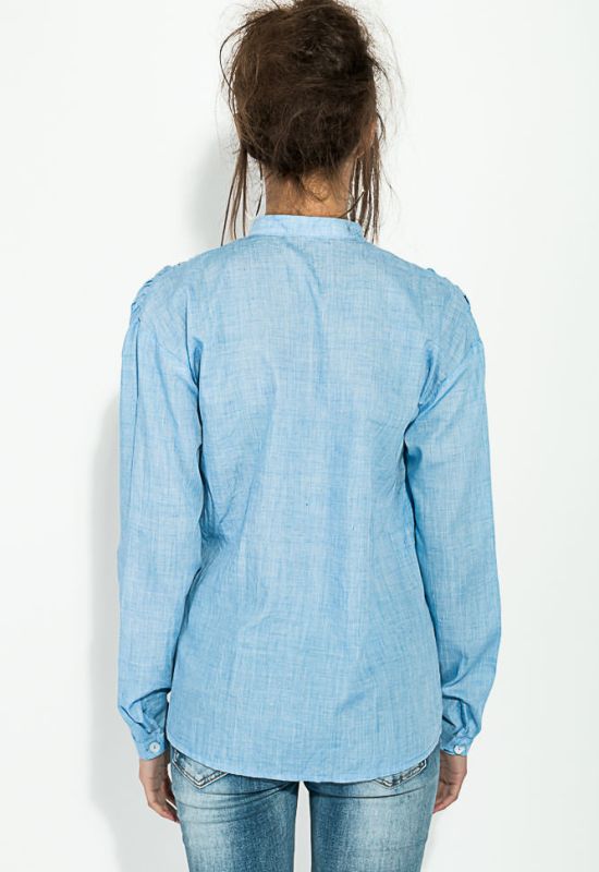 Рубашка женская с завязками на груди 64PD337-1 (голубой)