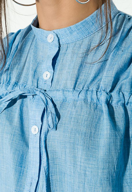 Рубашка женская с завязками на груди 64PD337-1 (голубой)
