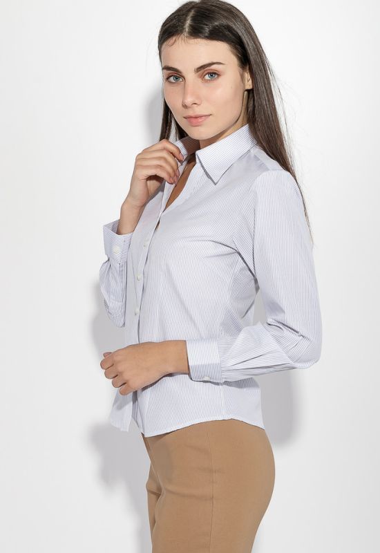Сорочка жіноча тонка смужка 287V001-5 (білий/сірий)
