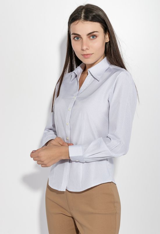 Рубашка женская тонкая полоска 287V001-5 (белый/серый)