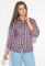 Рубашка женская в клетку 52P002 (красный/синий)