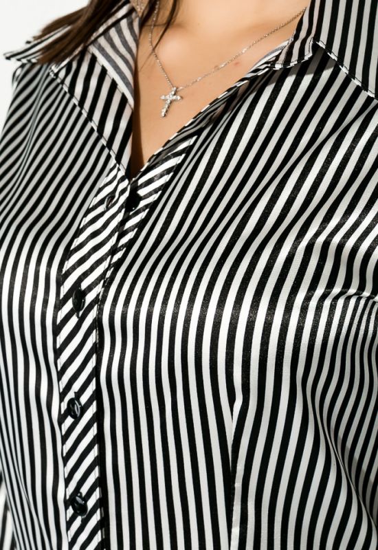 Рубашка женская в полоску 81P1125 (белый/черный)