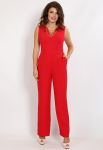 S 1030 Комбинезон классически с клеш-брюками и вшитым поясом (красный)
