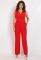 S 1030 Комбинезон классически с клеш-брюками и вшитым поясом (красный)