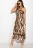 Сарафан женский в пол с принтом 81P0126 (коричневый)