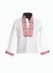 SB 019 Рубашка-вышиванка для мальчиков (белый)