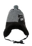Шапка детская для девочки на завязках 65PG0011 junior (серый/черный)