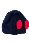 Шапка детская для девочки с бантом 65PG19-016 junior (темно-синий/малиновый)