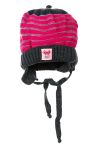 Шапка детская для девочки в полоску 65PG17-005 junior (серый/малиновый)