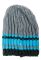 Шапка дитяча для хлопчика з широкою смугою 65PB13-018 junior (сірий/бірюзовий)