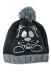 Шапка детская с нашивкой «Мишка» с пампоном 65P17-012 junior (темно-серый)