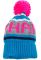 Шапка детская универсальная с ярким пампоном 65P15-069 junior (бирюзовый/малиновый)